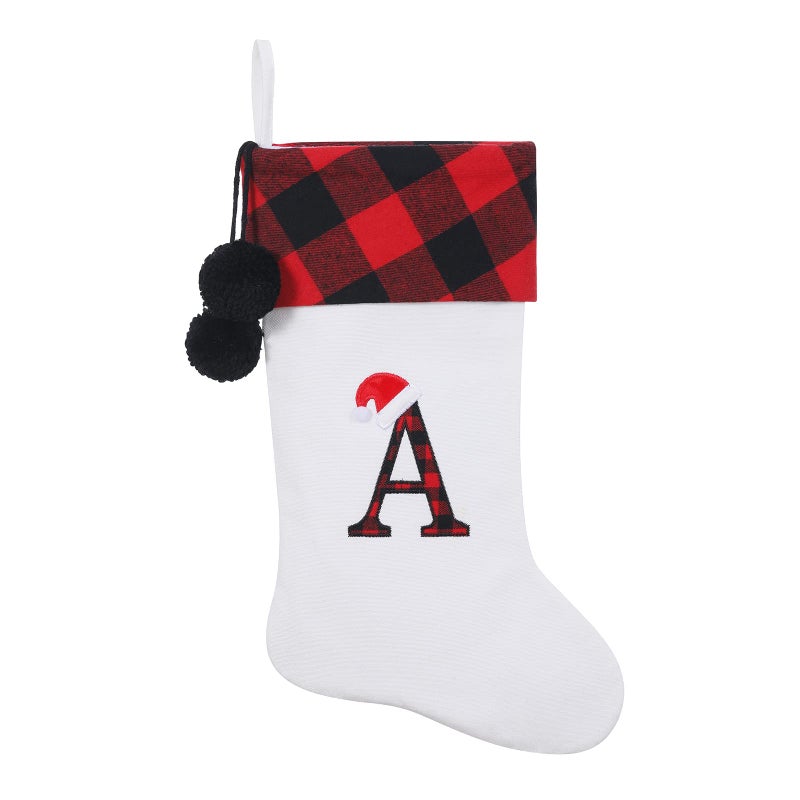 SIRIPHUM 20 Inches Initial Monogram Embroidered lettetr Christmas Stocking - Image 1